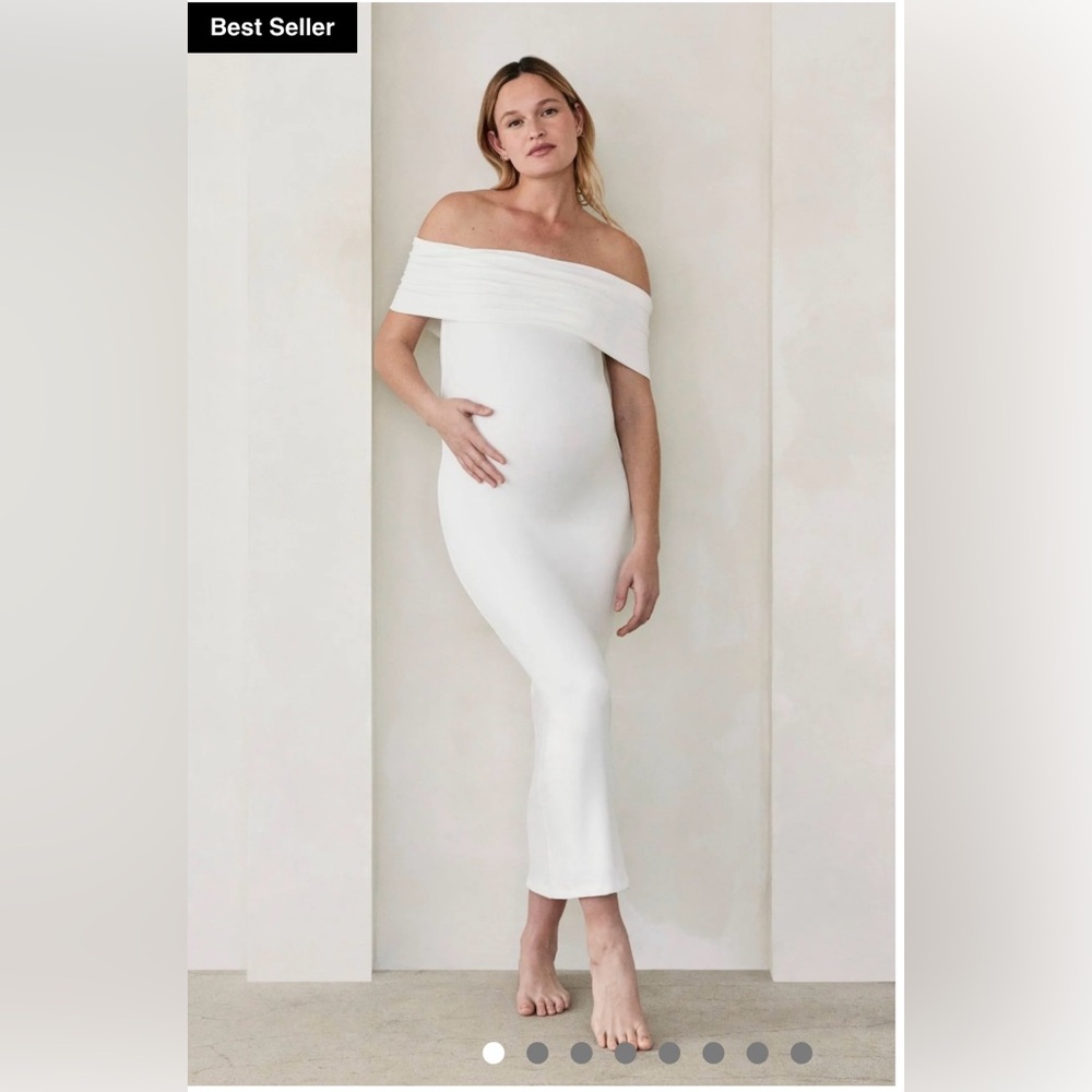 Bumpsuit Bianca Maternity Dress in Ivory White Size Small